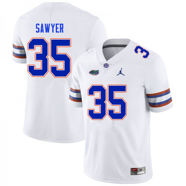 Men #35 William Sawyer Florida Gators College Football Jersey White